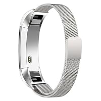 RocDai Metal Replacement Bands Compatible for Fitbit Alta, Milanese Loop Stainless Steel Bracelet Smart Watch Strap Adjustable Alta HR/Alta Accessories