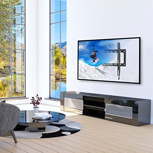 Mounting Dream Fixed TV Wall Bracket Mount Ultra Slim for Most 26-60 inch TVs up to VESA 400x400mm and 45.5 KG, Flat to wall Low Profile TV Bracket MD2361-K-02