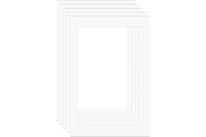 ZBEIVAN 24x36 White Picture Mats for 20x30 Pictures with Core Bevel Cut Frame Mattes - Pack of 5