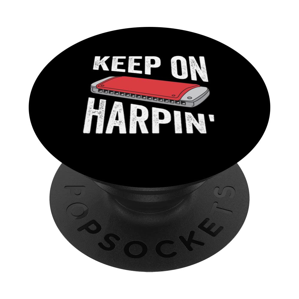 Harmonica Player Mouth Organ Blues Musician Harmonica PopSockets Swappable PopGrip