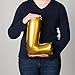 Non-Floating Love Letter Balloons Party Decorations Gold Foil Wedding Engagement Valentine's Day, 16 Inch (Gold)