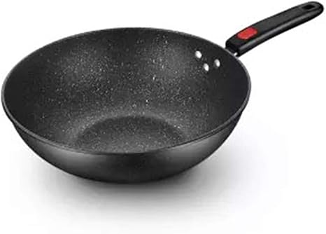 Amazon 新しいフライパン焦げ付き防止鍋裏小麦石鍋30cm32cm34cm家庭用鍋油なし煙鍋焦げ付き防止鍋鉄鍋 色 34cm 中華鍋 オンライン通販