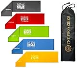 Workout Resistance Loop Bands for Legs - Premium Exercise Bands - Set of 5