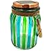 Sogrand Green Stripe Copper Cap Glass Jar, Solar Lights Outdoor, Thick Hanger