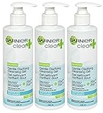Garnier Clean+ Gentle Clarifying Cleansing Gel for Sensitive Skin, 8 Ounce, (Pack of 3)