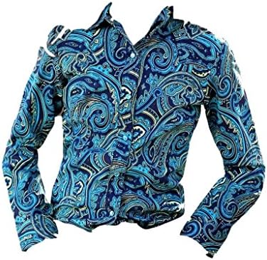 Cruel Girl Girls WSL Girls Turq/Navy Paisley Snap Shirt M Multi-Color
