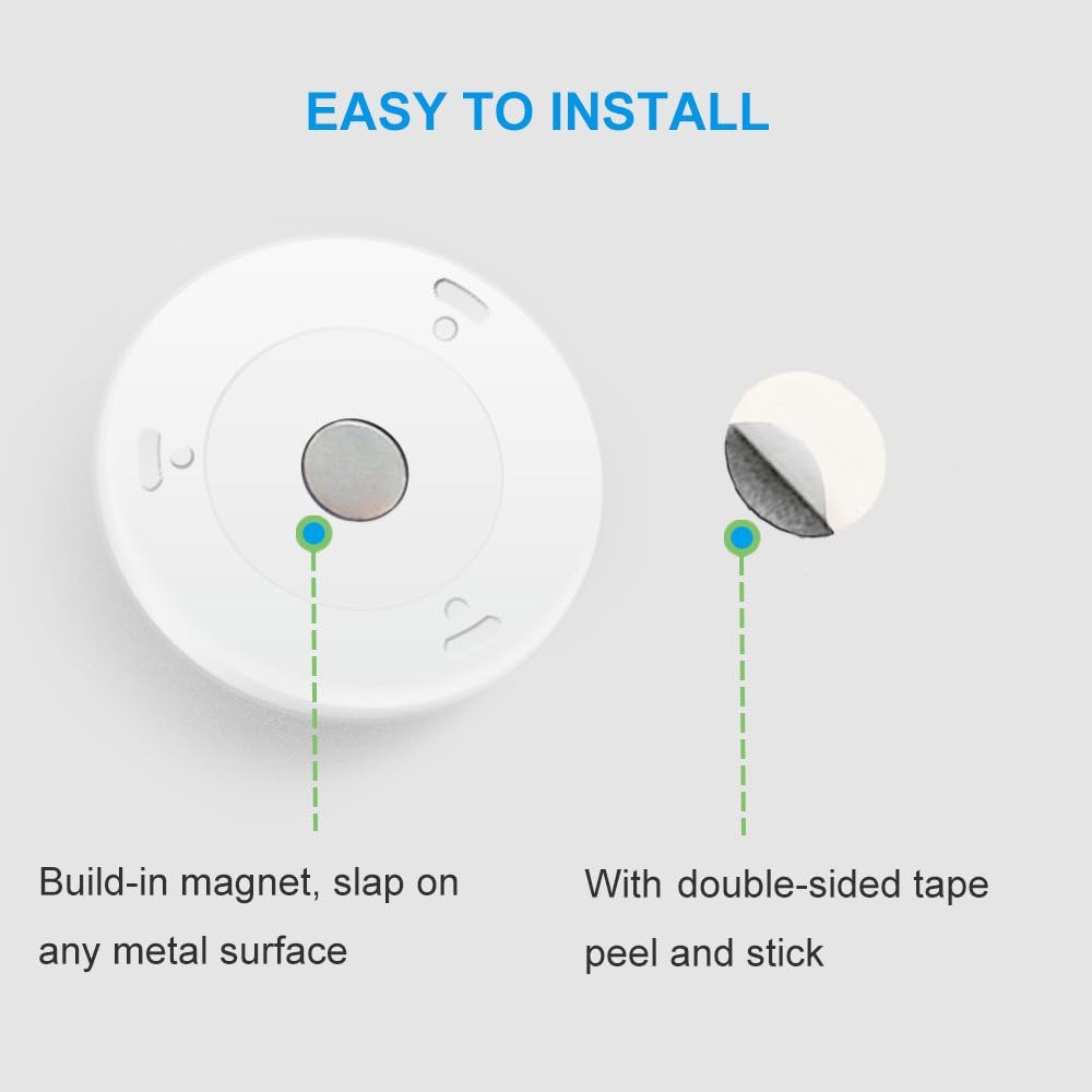 AMIR (Upgraded Version) Motion Sensor Lights, Battery-Powered LED Night Lights, Stick-Anywhere Closet Lights Stair Lights, Wall Lights for Hallway, Bathroom, Bedroom, Kitchen etc. (White - Pack of 3) - - 