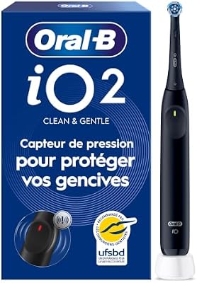 Brosse à Dents Electrique iO 2 avec 1 Brossette de Rechange, Noire