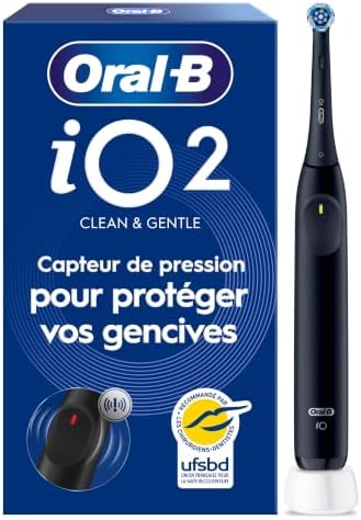 Brosse à Dents Electrique iO 2 avec 1 Brossette de Rechange, Noire