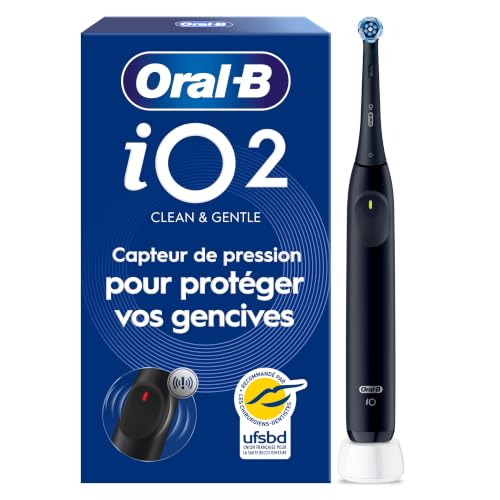 Brosse à Dents Electrique iO 2 avec 1 Brossette de Rechange, Noire