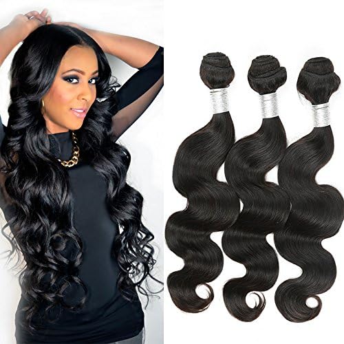 Cz Hair Perivian Body Wave Remy Human Hair Bundles 10-30" Natural color 1b Pack of 3 (24 24 24 inch)