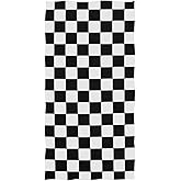 Naanle Simple Style Black and White Racing and Checkered Pattern Soft Absorbent Large Hand Towels Multipurpose for Bathroom, Hotel, Gym and Spa (16" x 30")