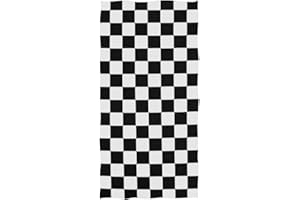 Naanle Simple Style Black and White Racing and Checkered Pattern Soft Absorbent Large Hand Towels Multipurpose for Bathroom, Hotel, Gym and Spa (16" x 30")