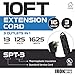 Iron Forge Cable 10 ft Flat Plug Black Extension Cord with 3 Outlets - 16/3 SJTW 3 Prong Indoor 10 Foot Black Extension Cord with Multiple Outlets