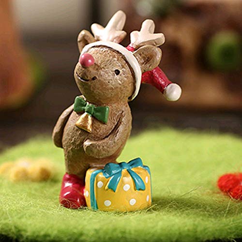 Ocamo Aquarium Decor Fish Tank Aquarium Ornament Resin Crafts Cartoon Christmas Series Landscaping Decor Fawn