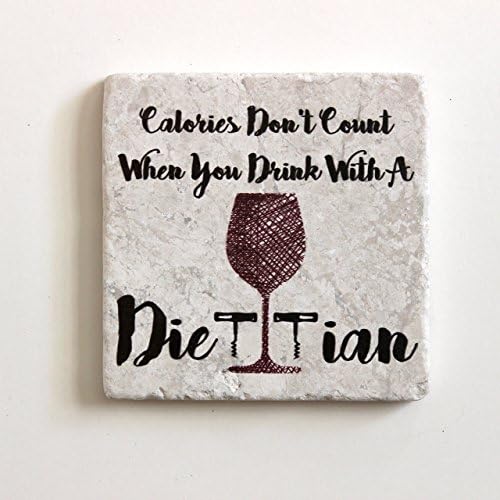 Handmade Marble Coaster | Calories Don't Count When You Drink With A Dieitian