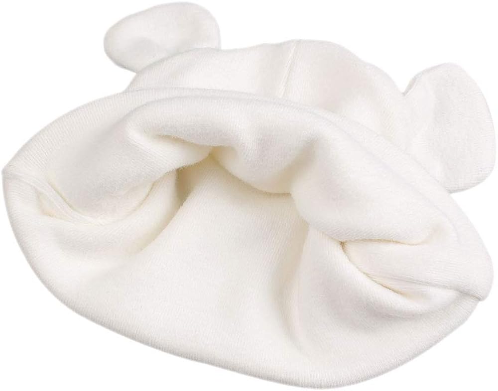 XIAOHAWANG Original Cotton Newborn Beanies Striped Cute Baby Hat for Boys Girls Bear Ears Infant Beanie (White+Blue+Gray+Green - Image 5