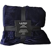 Lauren Ralph Lauren Plush Micromink Blanket - Navy - Queen / Full