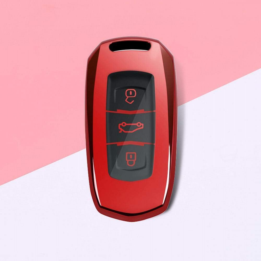 WEATLY Replacement Smart Car Key Fob Cover Fit Emgrand GS GL borui New Vision for Geely Key Fob Case Entry Keyless Remote Control Key (Color : Red, Design : 2)