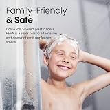 LiBa White PEVA Shower Curtain 8G Waterproof Anti Mould 183 x 213cm view 6