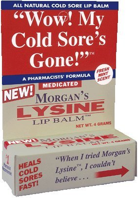 Morgans Lysine Lip Balm Medicated, 0.14 OZ (PACK OF 4)