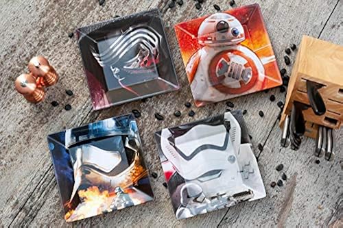 Official Star Wars The Force Awakens Melamine Plate Set Pieces  Features Stormtrooper, Captain Phasma, Ky