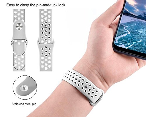 image for HUMENN For Fitbit Versa Bands, Replacement Accessory Breathable Sport 