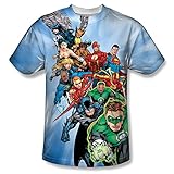 United -- Justice League All-Over Front Print Sports Fabric T-Shirt