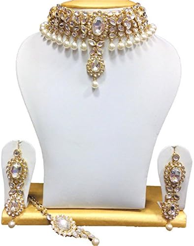 Awesome Designer Indian Bollywood Wedding Ware Gold Plated Kundan Women Necklace Set