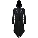 ZNZHKR Men's Steampunk Jacket Vintage Medieval Costume Gothic Renaissance Frock Coat