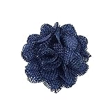 Wrapables Shabby Chic Burlap Rose Flower (Set of 20), Midnight Blue