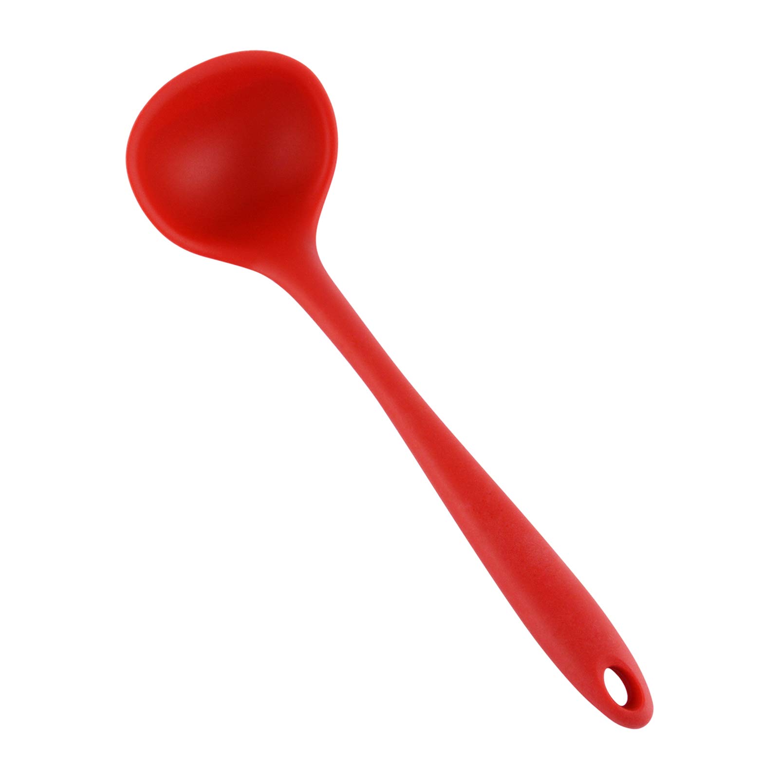 Silicone Ladle Spoon, Heat Resistant Soup Ladle for Serving with Solid Coating Handle