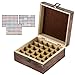 HABOM Rustic Essential Oil Wooden Storage Box - with 25 Slots for 5, 10, 15ml Bottles, Essential Oils Wooden Case Perfect for Display & Presentation (dark brown)