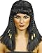 CraftsOfEgypt Egyptian Queen Cleopatra Costume Wig Headpiece - Bachelorette Party Wigs - Black Wig with Bangs