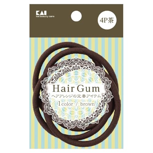 貝印 ヘップリング ヘアゴム 茶 4P