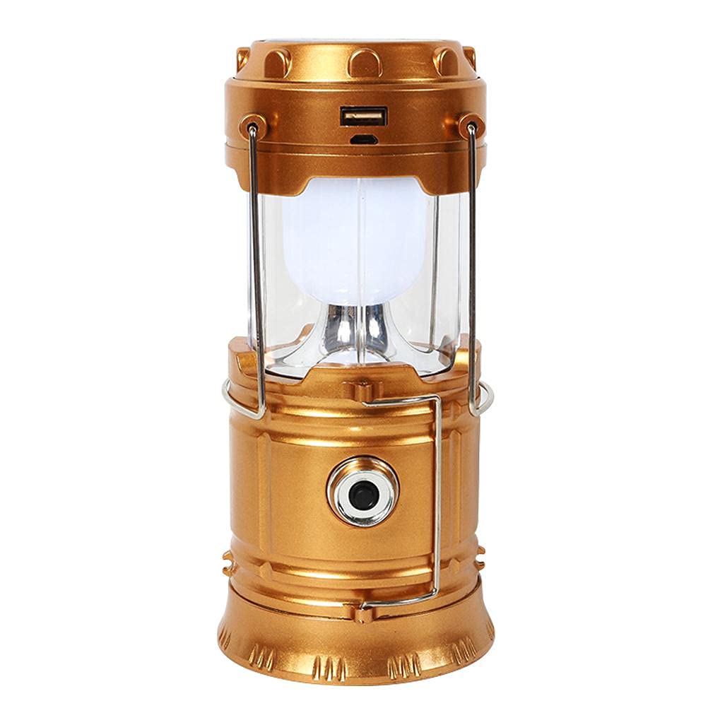 HUSHUI LED Camping Lantern,USB or Solar Powered Rechargeable Emergency Lights Survival Lanterns Collapsible Camping Lights Lamp for Hurricane Emergency