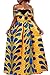 Uideazone Women's Sexy Sleeveless Halter Dress African Printed Maxi Long Dress