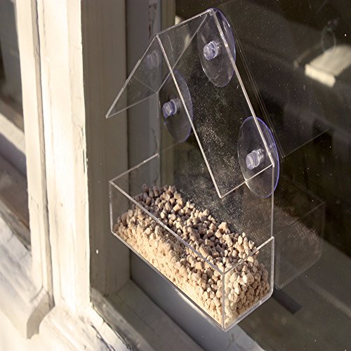 Window Bird Feeder Clear Acrylic House With Heavy Duty All