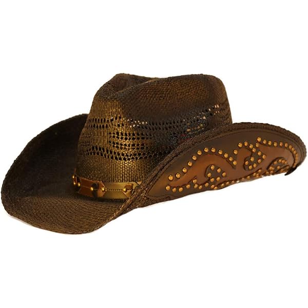 8222 Ltd Women\'s Cash Studded Band Straw Cowgirl Hat Brown One Size Peter Grimm Ltd Women main image 4