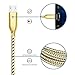 ONSON Micro USB Cable,1Pack 6FT Premium Nylon Braided High Speed USB to Micro USB Fast Charging Cord Android Charger for Samsung Galaxy S7/S6/S5/Edge,Note 5,HTC,LG(Black Gold)