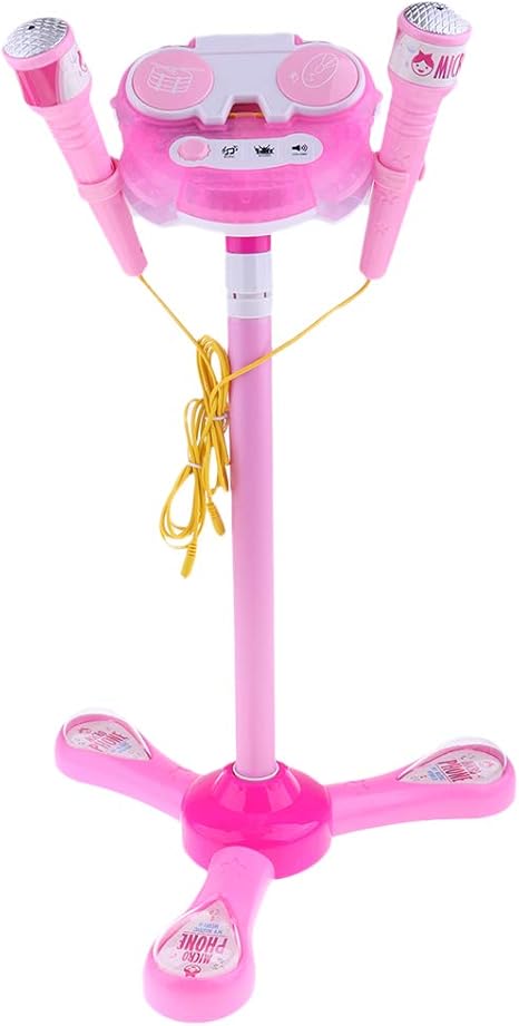 Amazon Sm Sunnimix 2つのマイク調整可能なスタンド音楽再生おもちゃセットで子供のカラオケマシン ピンク カラオケ おもちゃ