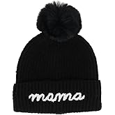 David & Young Women's Mama Knit Winter Beanie with Matching Pom