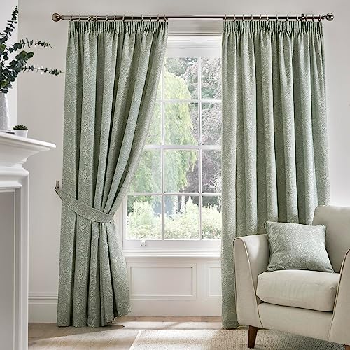 Dreams & Drapes 140 Cortinas – 100% algodĂłn par de Cortinas Plisadas con alzapaños – 90 Pulgadas de Ancho x 72 Pulgadas de caĂda (229 x 183 cm) en Aveline