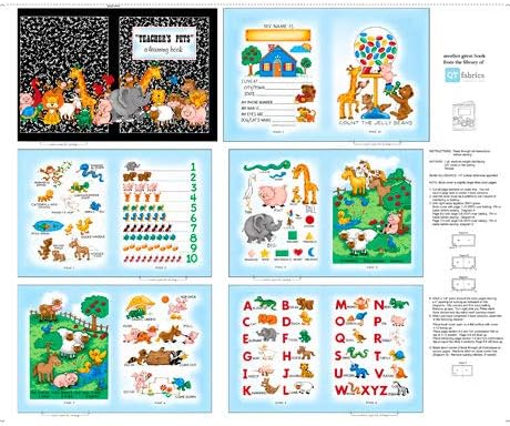 Quilting Treasures NURSERY BOOK FABRIC PANEL - Soft Book Panel - QT122 100% Cotton