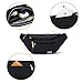 TINYAT Large Fanny Pack Travel Waist Bag Lightweight for Men&Women with Adjustable Strap T206 Black