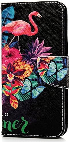 Vagenno Samsung Galaxy Note 9 Case, Flip Case PU Leather Notebook Wallet with Magnetic Closure Stand Card Holder ID Slot Money Pouch Folio Soft TPU Bumper Protective Skin Case Cover,Flamingo