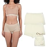 ORGANICKID Womens Organic Cotton Boxer Briefs Underwear Seamless Boyshort Soft GOTs Certified Panties in Gift Bag pack of 2