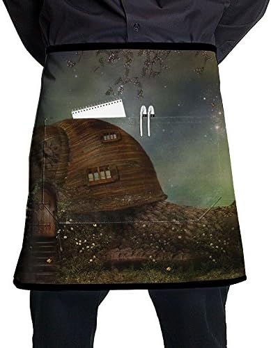 Cool Snail House With Buterflies Men And Women Kitchen 3D Apron For Cooking, Baking, Crafting, Gardening, BBQ-Navy &amp; Cream