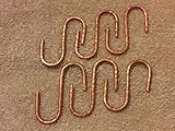Copper S Hooks , JVL Handcrafted Hand Hammered Heavy Duty Solid Copper, Set of 6