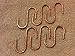 Copper S Hooks , JVL Handcrafted Hand Hammered Heavy Duty Solid Copper, Set of 6